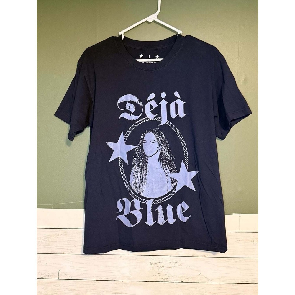 Beyonce Cowboy Carter Act II Deja Blue T-Shirt Navy Blue Graphic Tee Large